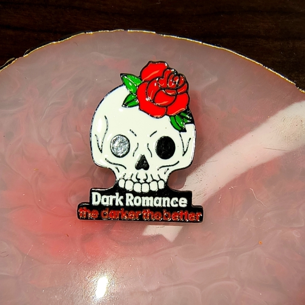 Women’s jewelry fashion unique & flashy Dark Romance Skull pin with a rose!